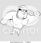Robber Jumping Male Outlined Coloring Clipart Cartoon Vector Cory Thoman sketch template