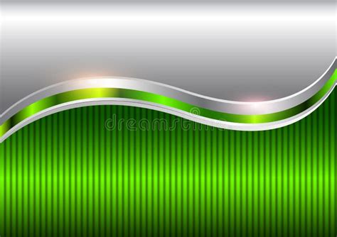 metallic silver stripes  green background stock vector illustration  abstract element