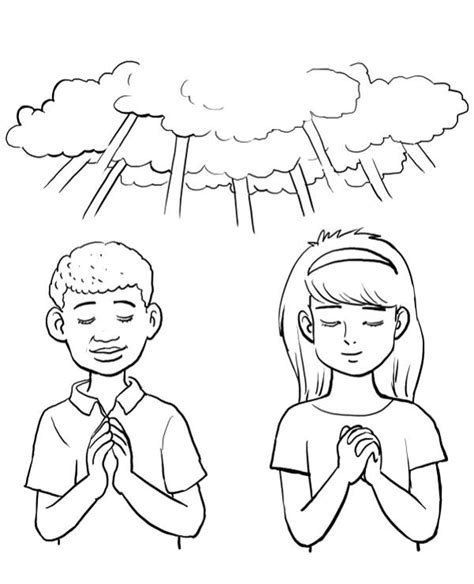 praying children coloring page  print