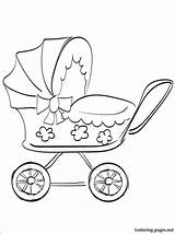 Baby Coloring Carriage Getcolorings Pram Colouring sketch template