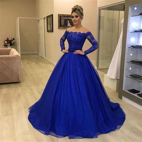 Royal Blue Prom Dresses Off The Shoulder Prom Dresses