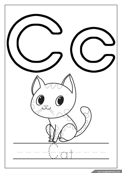gambar printable alphabet coloring pages letters page letter cat