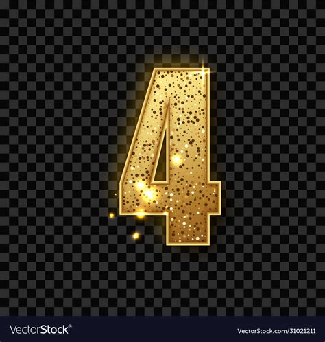 golden glitter number  realistic royalty  vector