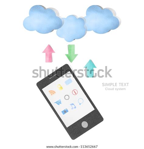 cloud computing application concept paper craft stock illustration