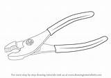 Plier Draw Drawing Step Tools Pliers Tutorials Drawingtutorials101 sketch template