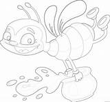 Bee Coloring Busy Clip Coloring4free Related Posts sketch template