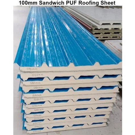 delta color coated mm sandwich puf roofing sheet thickness  mm