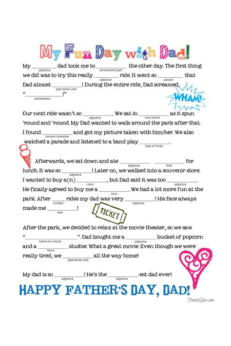 fathers day mad libs printable