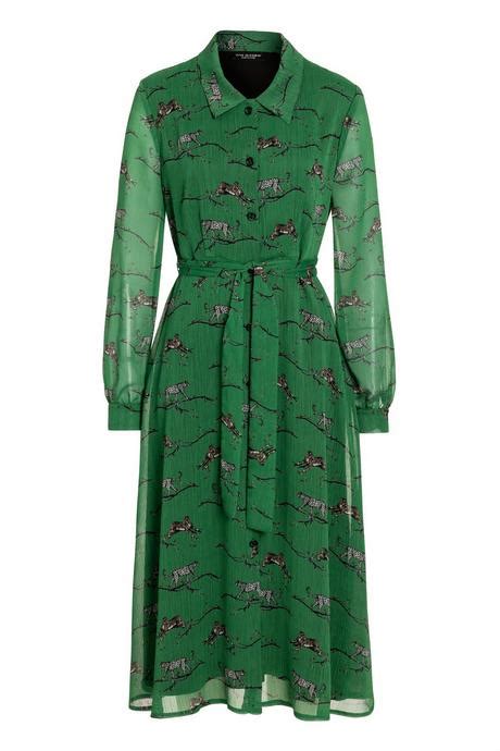 groene midi jurk mode en stijl
