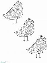 Coloring Geometric Sparrows sketch template