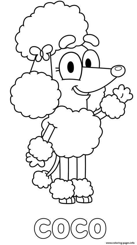 poodle coco coloring page printable coloring home