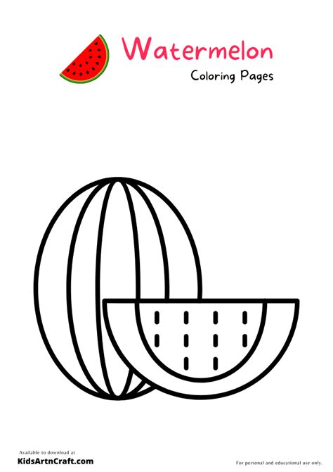 watermelon coloring pages  kids  printables kids art craft