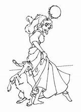 Dame Notre Hunchback Bossu Quasimodo Esmeralda Colorier Malvorlagen Djali Justcolor Esméralda Coloriages Goat sketch template