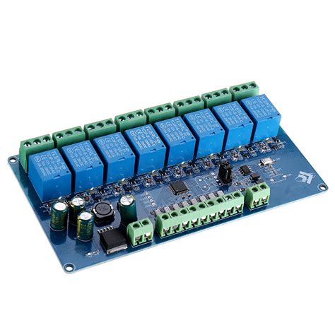 modbus rtu octal relay module rs ttl uart  inputs  outputs switch board