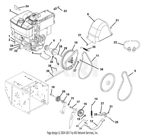 ariens   le hp tecumseh  parts diagram  engine  belt drive