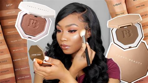 fenty beauty bronzers coco naughty caramel cutie review kathryn bedell youtube
