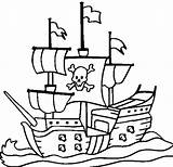 Pirate Ship Coloring Pages Drawing Kids Pirates Simple Printable Template Coloringpagebook Book Boat Ships Comment First Visit sketch template