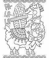 Llama Coloring Pages Christmas Pajama Crayola Drama La Printable Lama Color Fa Birthday Holiday Cute Party Llamas Happy Colouring Sheets sketch template