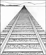 Perspective Linear Drawing Point Drawings Train Space Vanishing Objects Lines Points Simple Landscape Tracks Diminishing Google Railroad Draw Used Dessin sketch template
