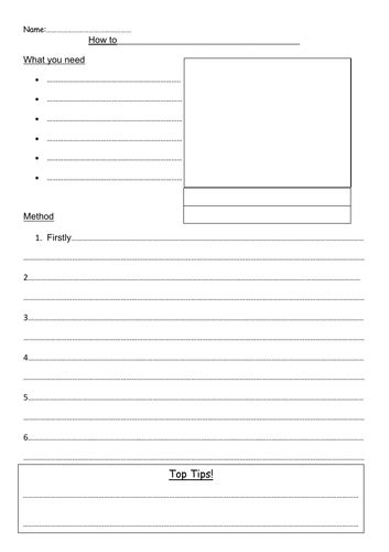instructions writing template teaching resources