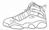 Nike Coloring Shoes Pages Shoe Outline Air Source sketch template