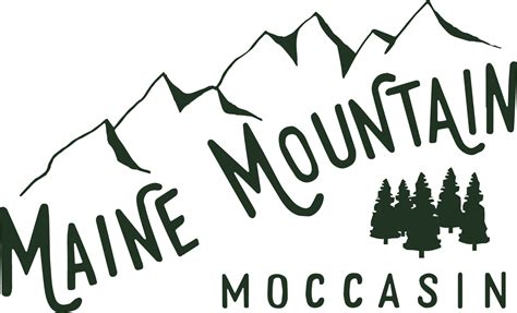 maine mountain moccasin logo masculine logo design  script vine logo design design vines