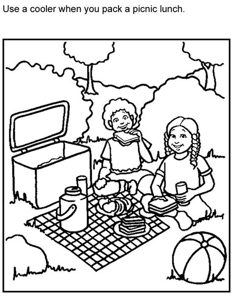 picniccoloringpagegif  pixels coloring pages picnic theme