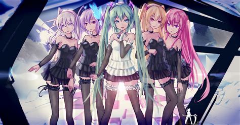 Blonde Hair Blue Eyes Choker Dress Green Hair Hatsune Miku