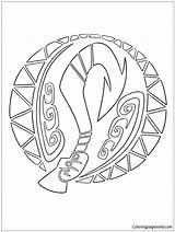 Maui Pages Hook Moana Coloring Color sketch template