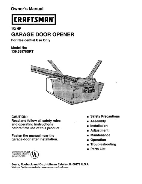 craftsman garage door opener repair guide dandk organizer