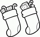Stocking Christmas Coloring Stockings Sock Printable Drawing Draw Pages Colouring Color Clipart Kids Drawings Easy Cliparts Outline Cutouts Step Boys sketch template