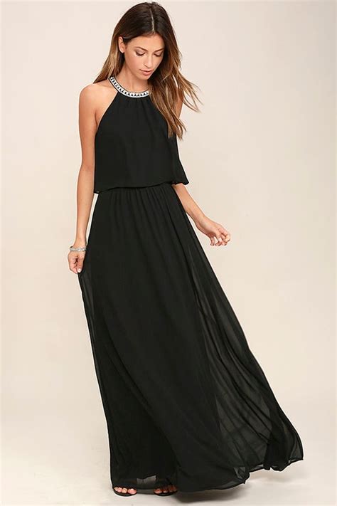 lovely black dress rhinestone dress maxi dress 78 00 lulus