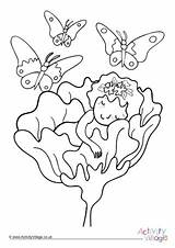Fairy Colouring Sleeping Strawberry sketch template