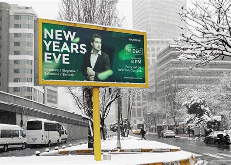 winter advertising billboard mockup psd mockup  mockup