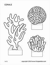Printable Corals Coloring Coral Pages Firstpalette sketch template