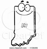 Indiana State Clipart Coloring Outlined Character Happy Cartoon Thoman Cory Vector 2021 sketch template