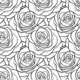Rose Coloring Flower Roses Intricate Pattern Adults Seamless Beautiful Pages Stock Contours Vector Depositphotos Illustration Royalty Flowers sketch template