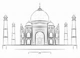 Mahal Taj Drawing Coloring Palace Draw Step Sketch Drawings Cartoon Printable Kids Architecture Pages Easy India Pencil Buildings Building Beginners sketch template