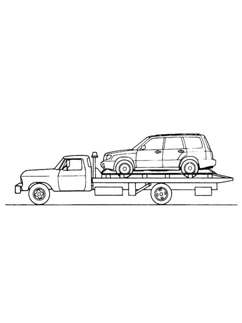 tow truck coloring pages trucks miller clip flatbed cliparts cartoon