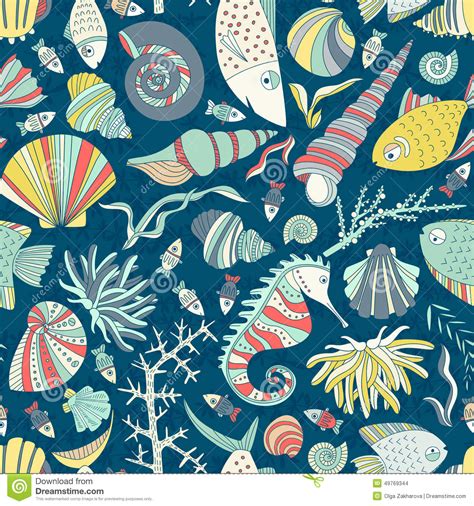 ocean pattern stock vector illustration  nature creature