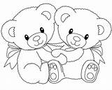 Teddy Coloring Pages Bear Heart Drawing Hug Holding Bears Clipart Hugging Cartoon Cute Two Clip Outline Color Printable Drawings Kids sketch template