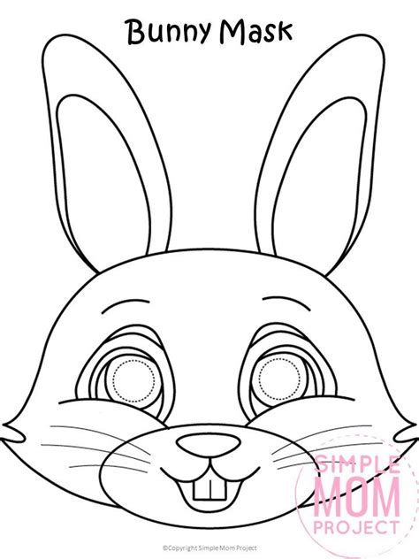 printable bunny mask template   bunny coloring pages