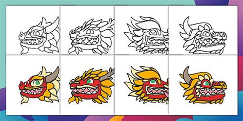 chinese dragon head template arts crafts twinkl