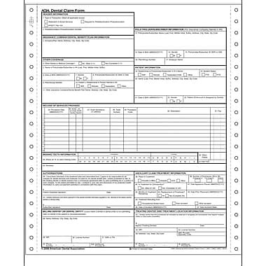 complyright  dental claim form  part continuous pack staples
