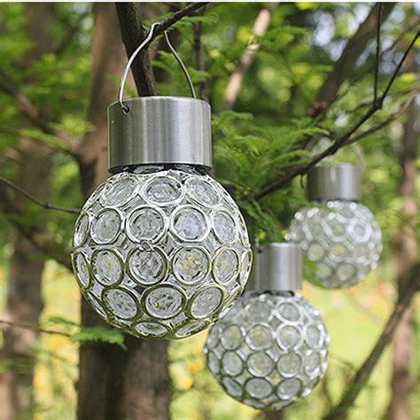innovative solar ball hanging led lamp outdoor color changing walkway