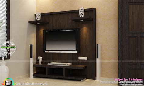 tv unit furniture dining  bedroom interiors kerala home design