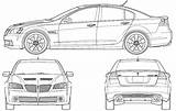 Pontiac G8 2009 Blueprints Car Sedan sketch template
