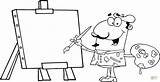 Coloring Easel Painter Paint Artist Template Illustrations Clipart sketch template