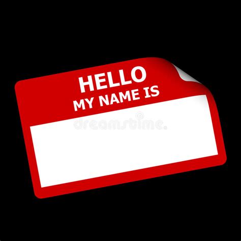 Red Hello My Name Is Sticker Stock Illustration