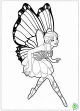 Dinokids Coloring Fairy Barbie Mariposa Princess Close Print sketch template